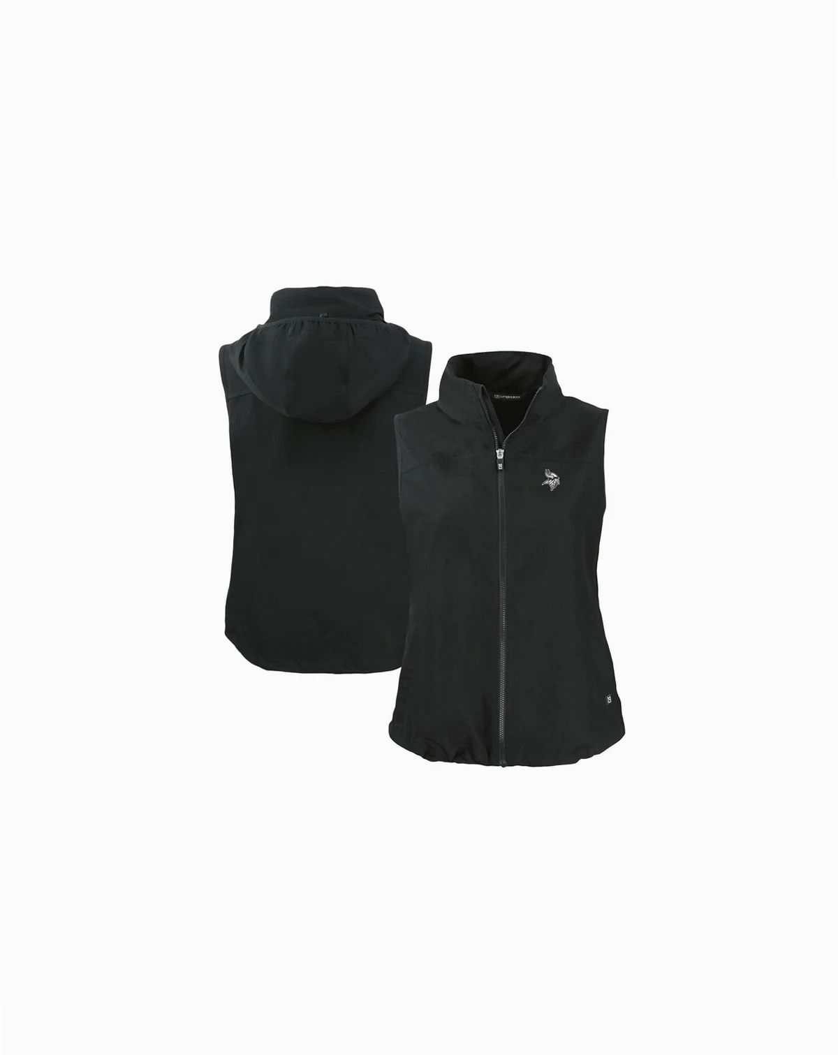 Women's Black Minnesota Vikings Charter Eco Full-Zip Hoodie Vest