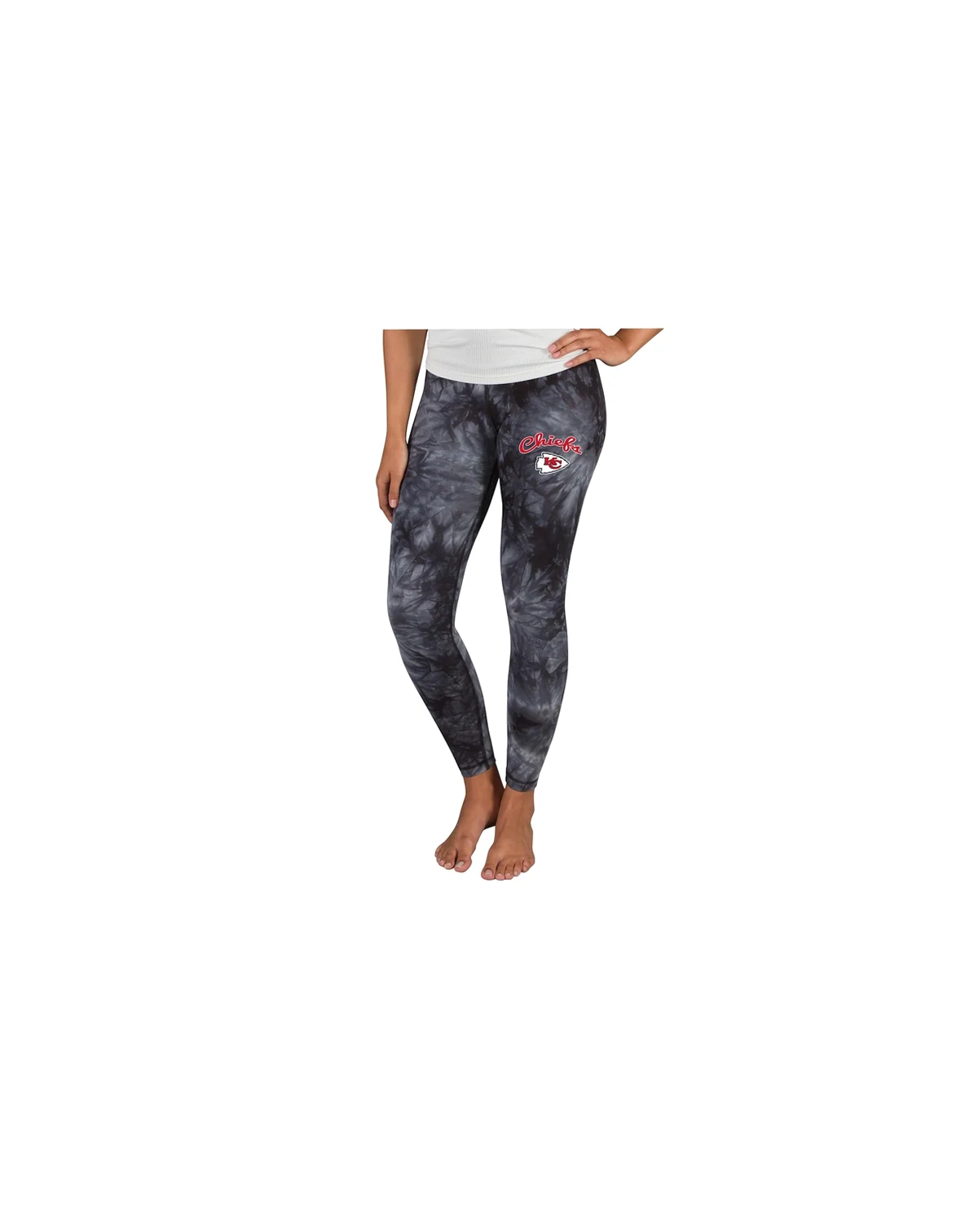 Women's Black Kansas City Chiefs Burst Tie Dye Leggings