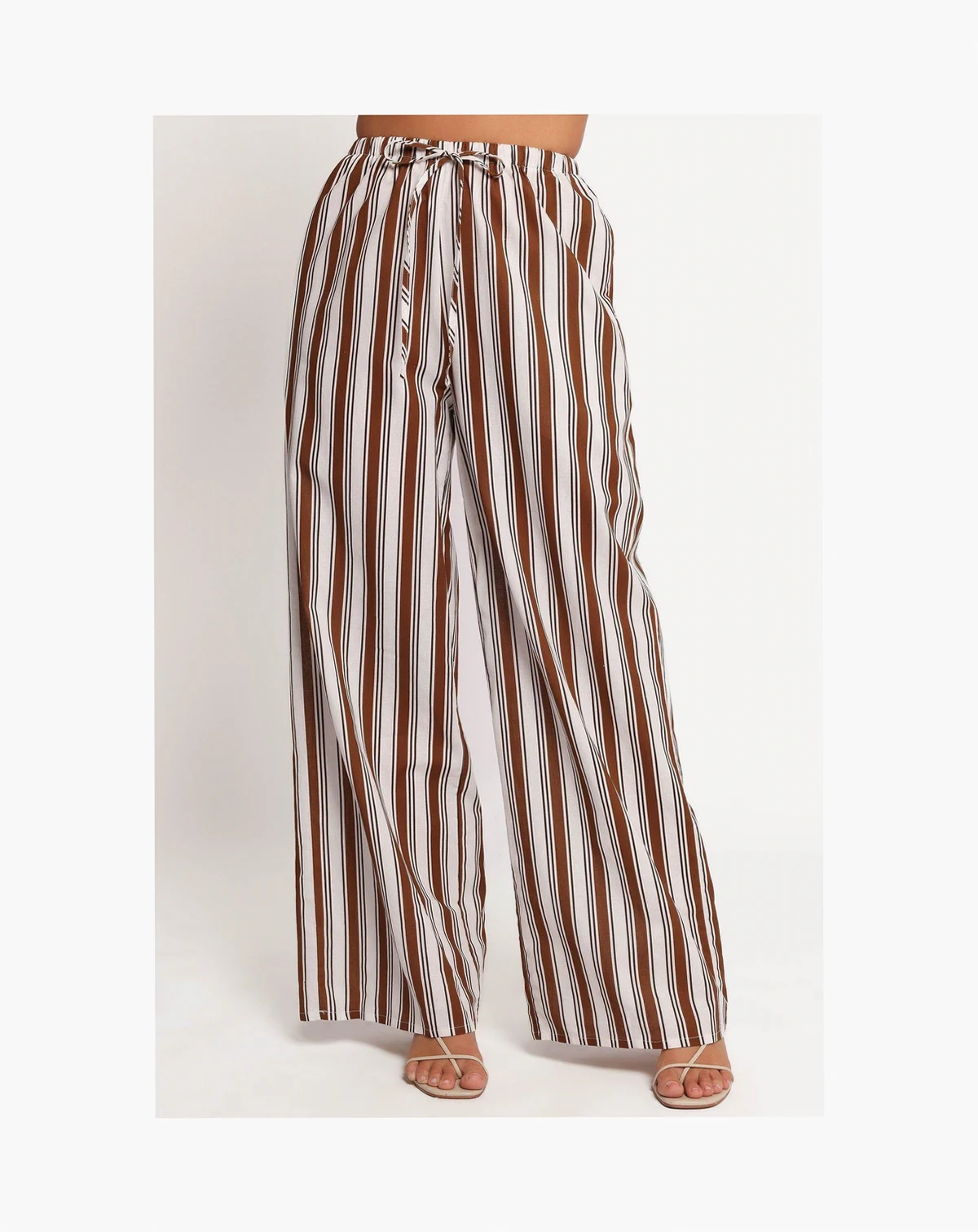 Women's Thalia Wide Leg Pant - Chocolate Stripe
