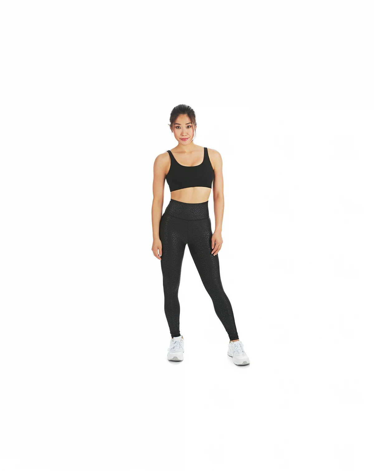 Women's Leopard Print Scrunch Butt Stitch Comfort Waist Athletic Legging