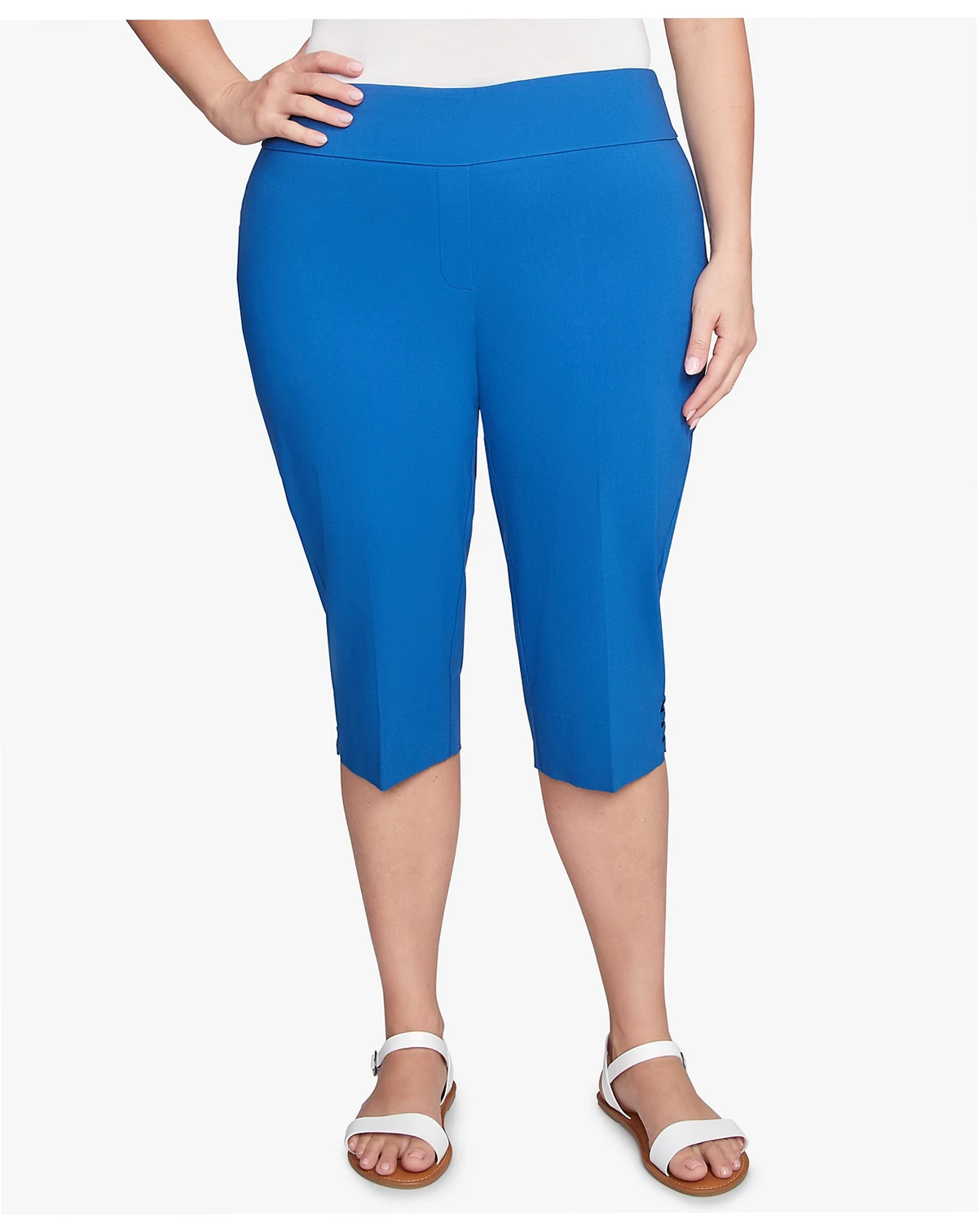 Plus Size Ladder Hem Americana Clamdigger Capri Pants