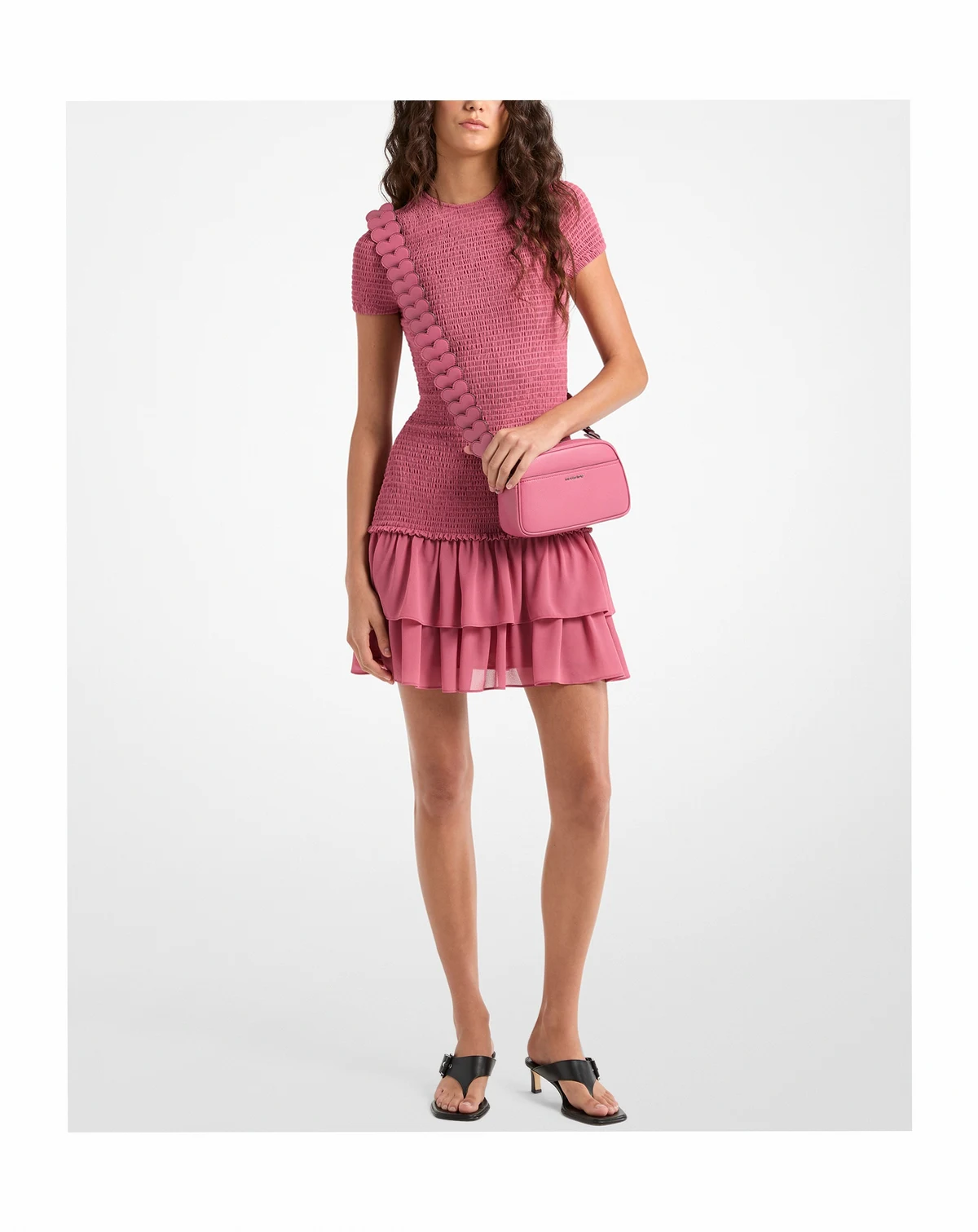Women's Smocked Crew Neck Mini Dress