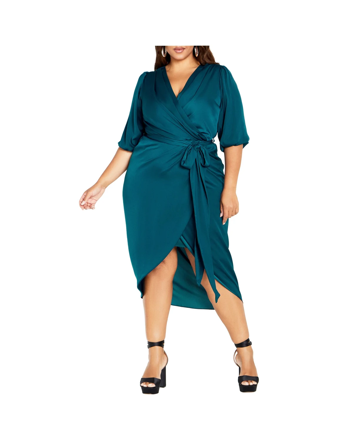 Plus Size Opulent Elbow Sleeve Dress