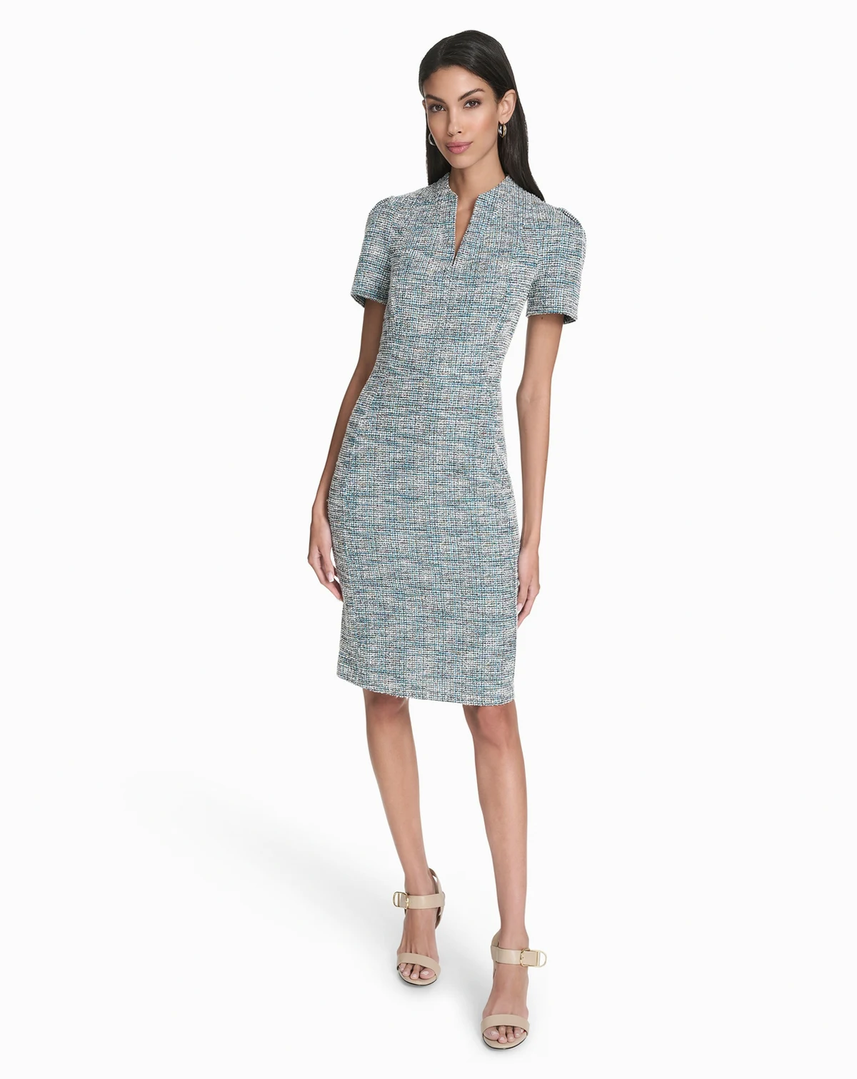Women's Plaid Sheath Short Sleeve Dress