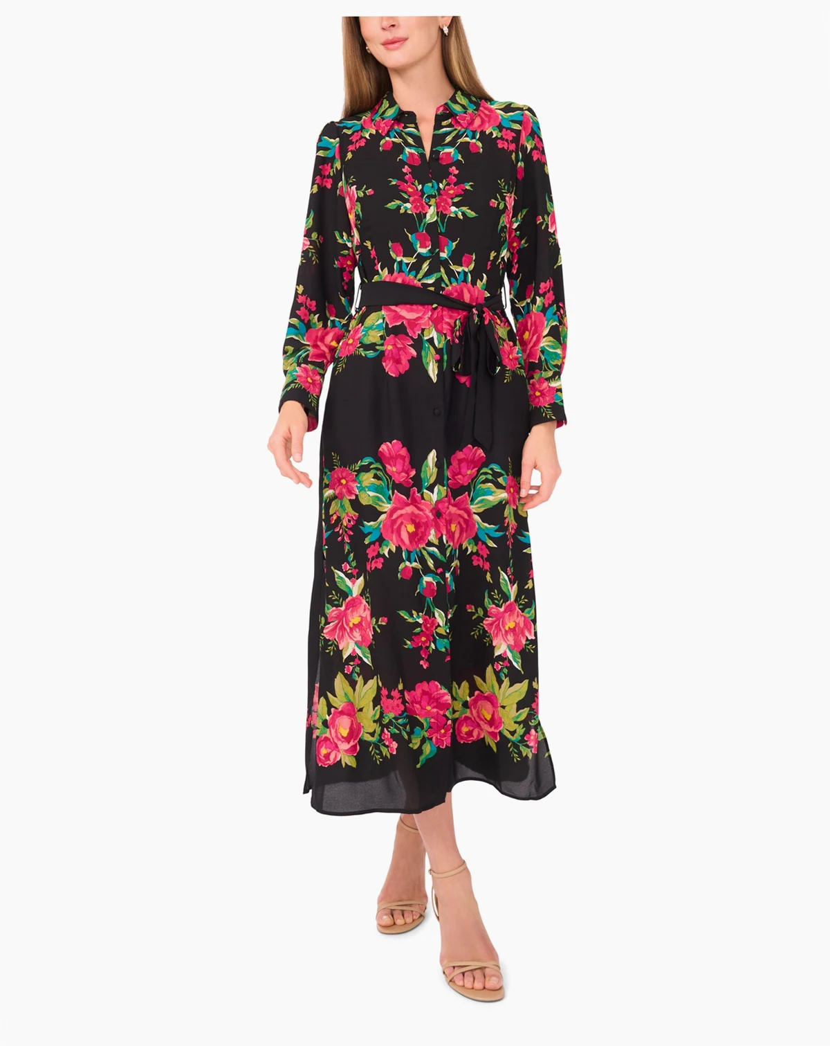 Women's Collared Long-Sleeve Dress