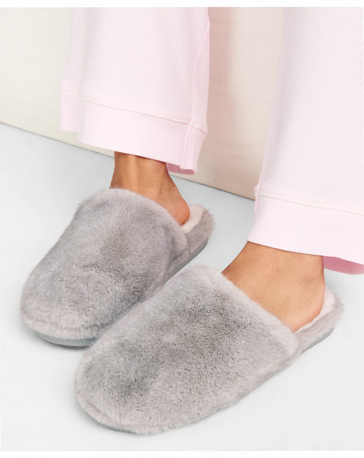 Women's Boxed Two-Tone Faux-Fur Slide Slippers, Macy's Exclusive