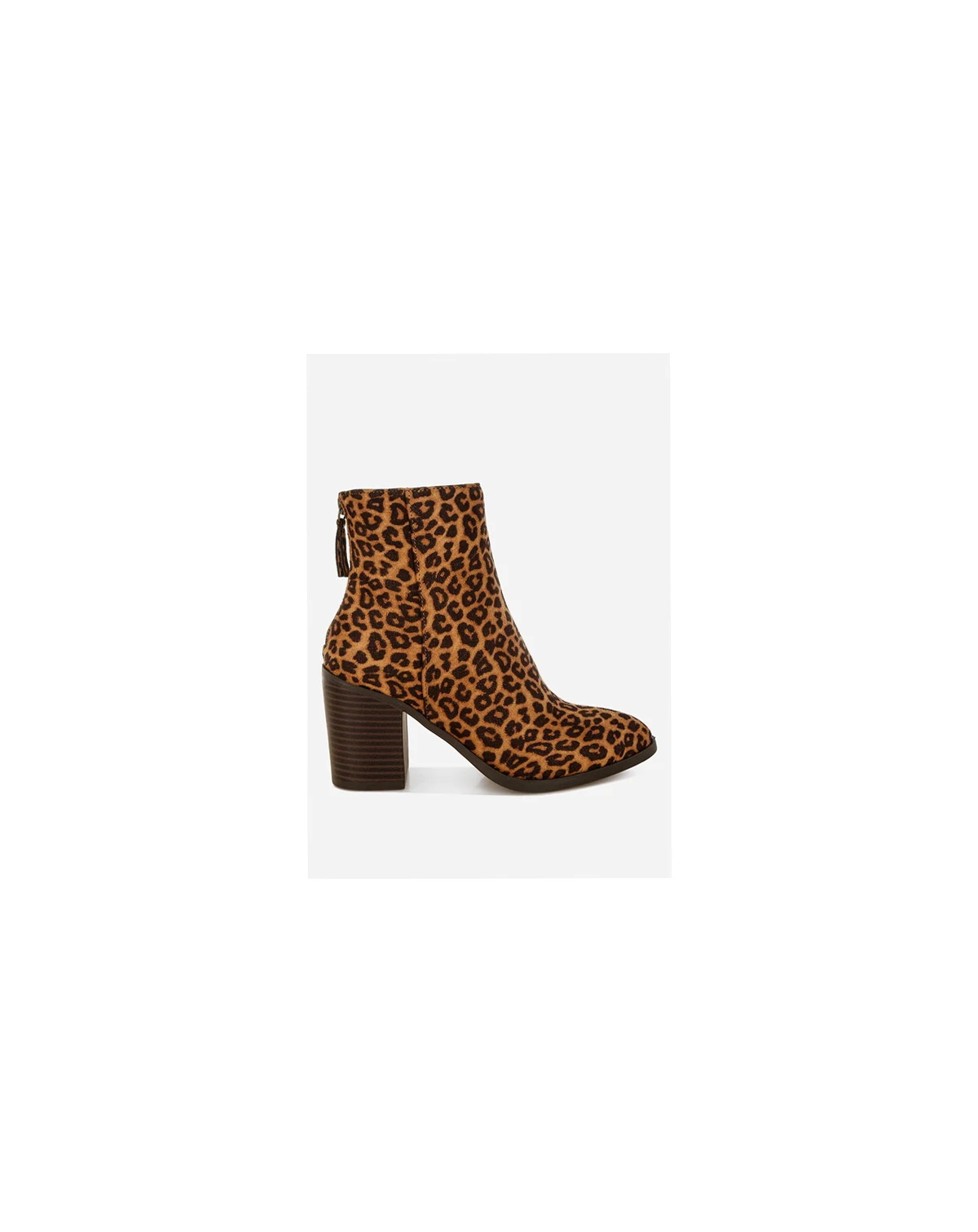 Womens Veyara Leopard Print Block Heel Boots