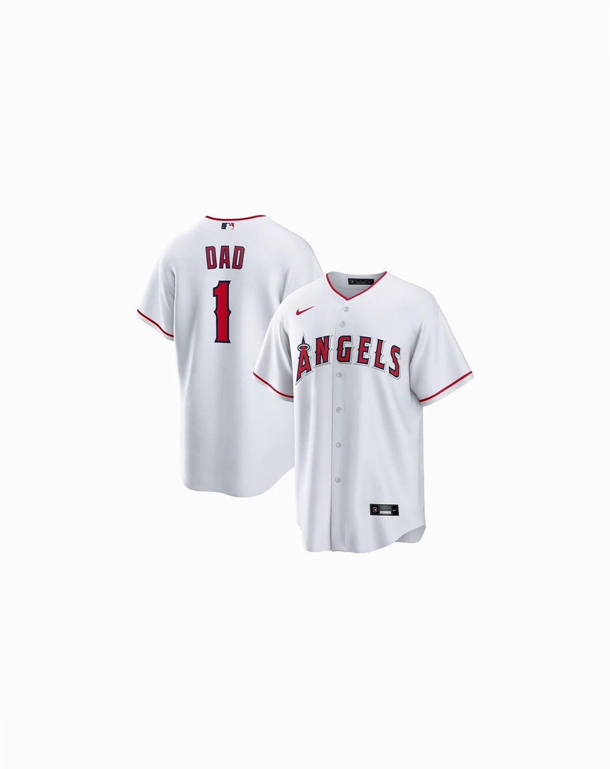 Men's White Los Angeles Angels 1 Dad Home Replica Jersey