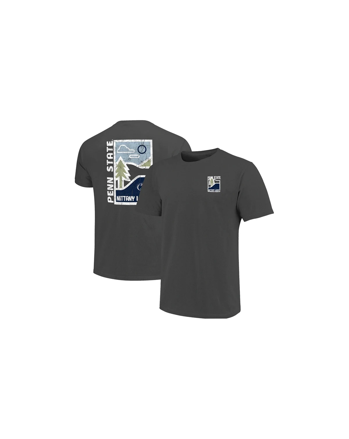 Men's Graphite Penn State Nittany Lions Comfort Colors Minimal Vista Distressed Graphics T-Shirt