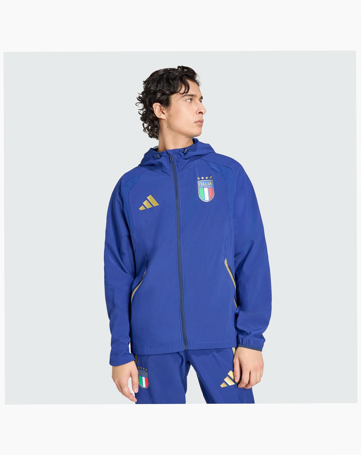 Men's Blue Italy National Team 2026 World Cup Travel Windbreaker Jacket