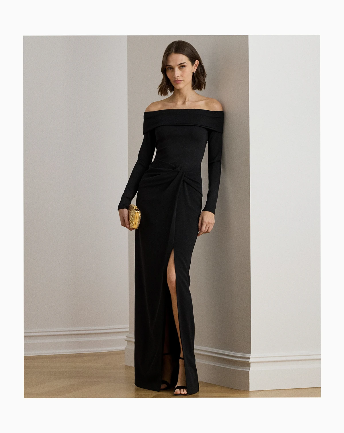 Women's Rib-Knit Off-The-Shoulder Gown