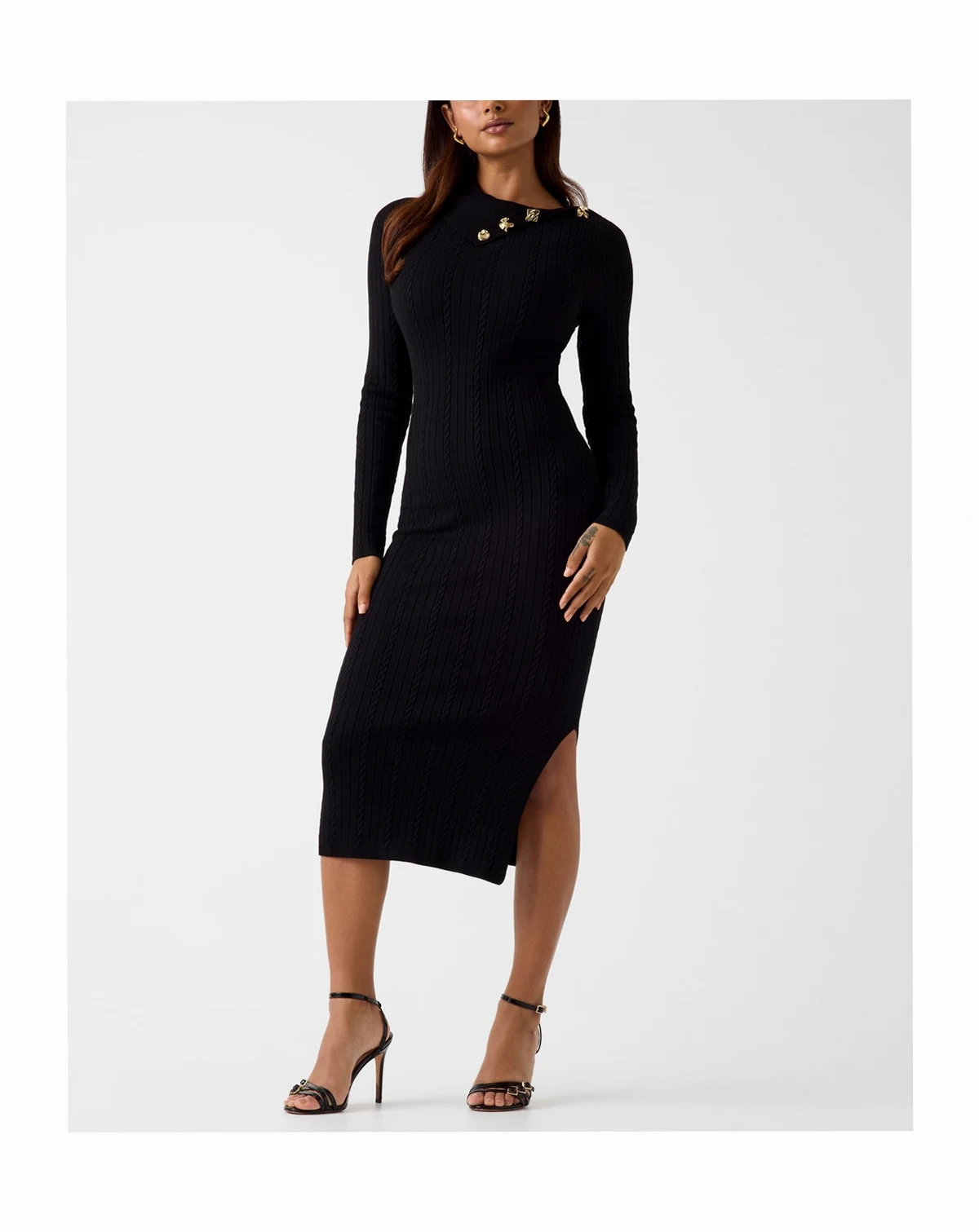 Women's Long-Sleeve Priscilla Cable Rib Dress