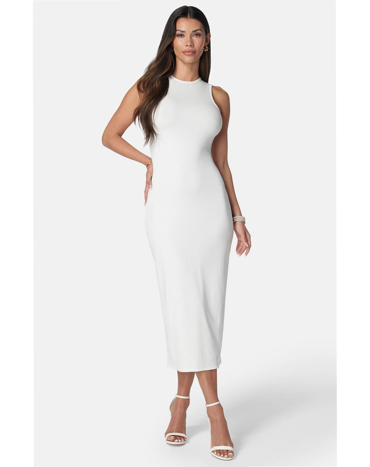 Women's Rib Sleeveless Midi Dress
