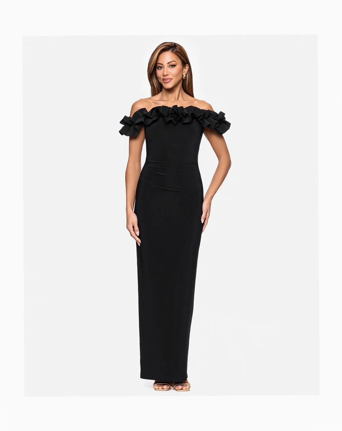 Women's Off-The-Shoulder Ruffle Long Dress