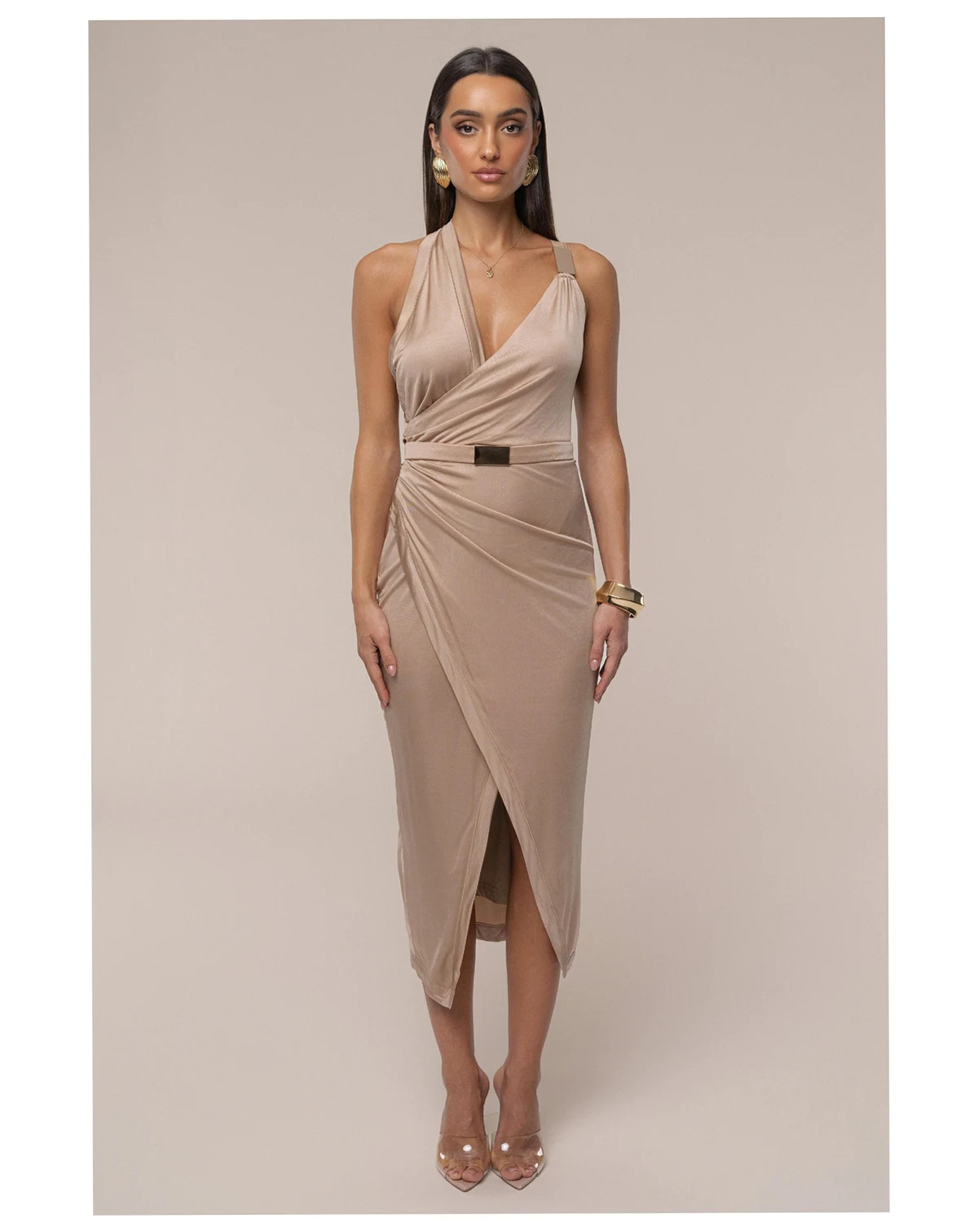 Anniversary Belted Wrap Dress