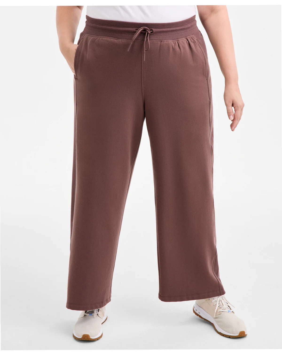 Plus Size Relaxed High-Rise Fleece Pants, Macy's Exclusive