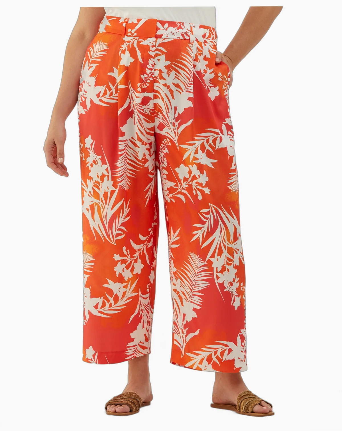 Plus Size Wide Leg Ankle Pants