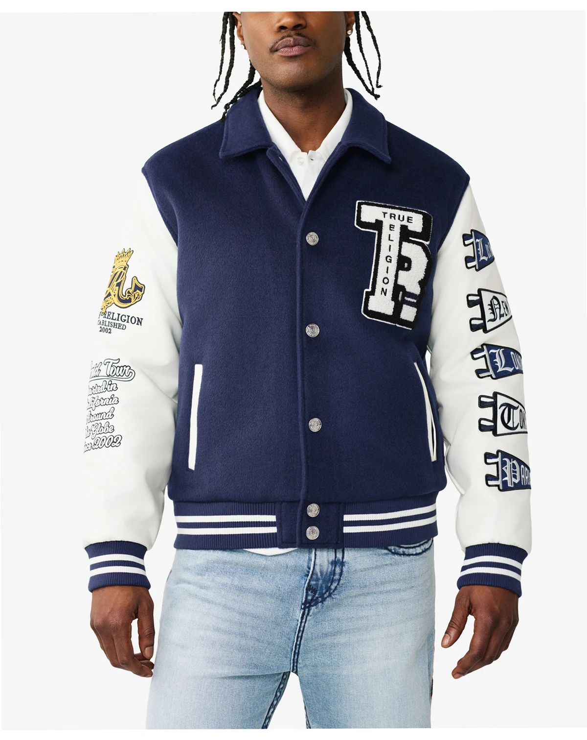 Men's Long-Sleeve Crest Varsity Jacket