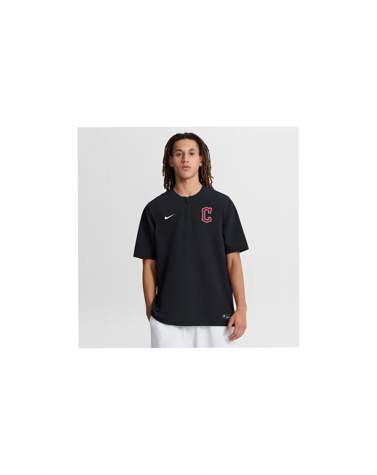 Men's Navy Cleveland Guardians Authentic Collection Dri-FIT Quarter-Zip Windshirt