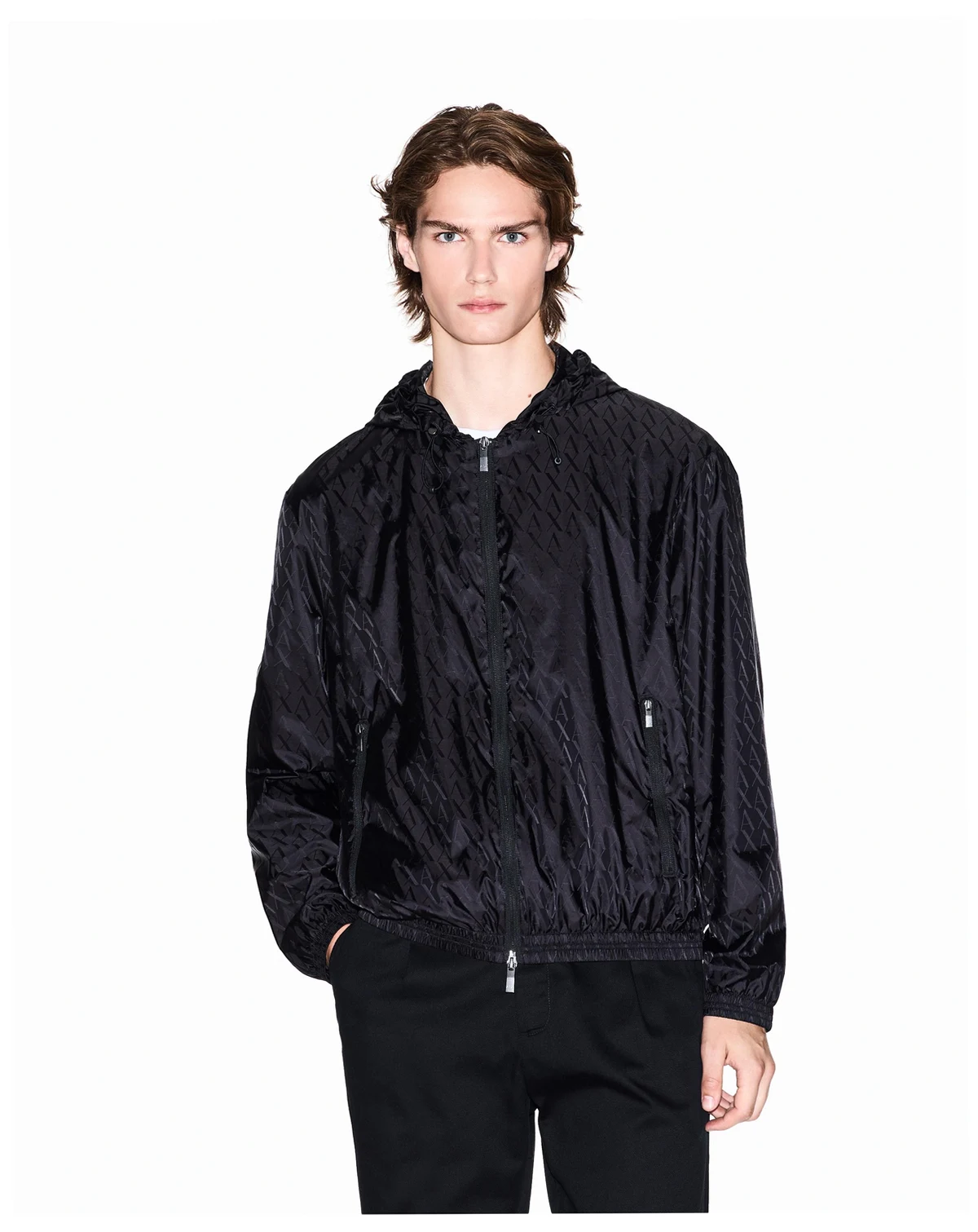 Men's Jacquard Allover Logo Windbreaker Jacket