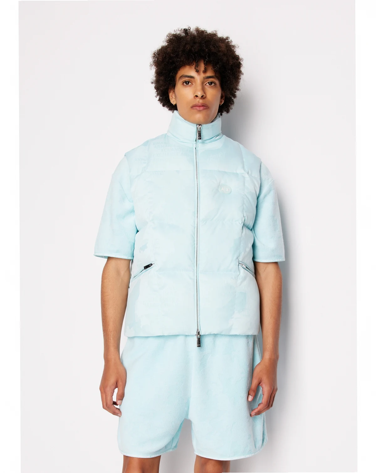 Men's Camo Printed Zip Front Puffer Vest