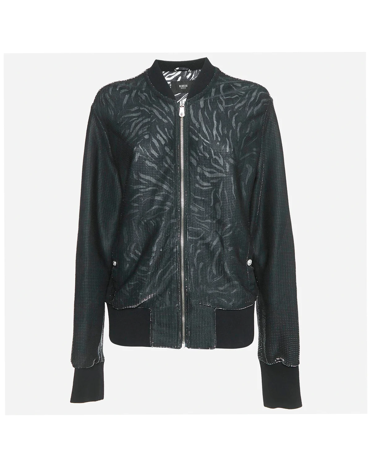 Men's Black Mesh Zip-Up Jacket