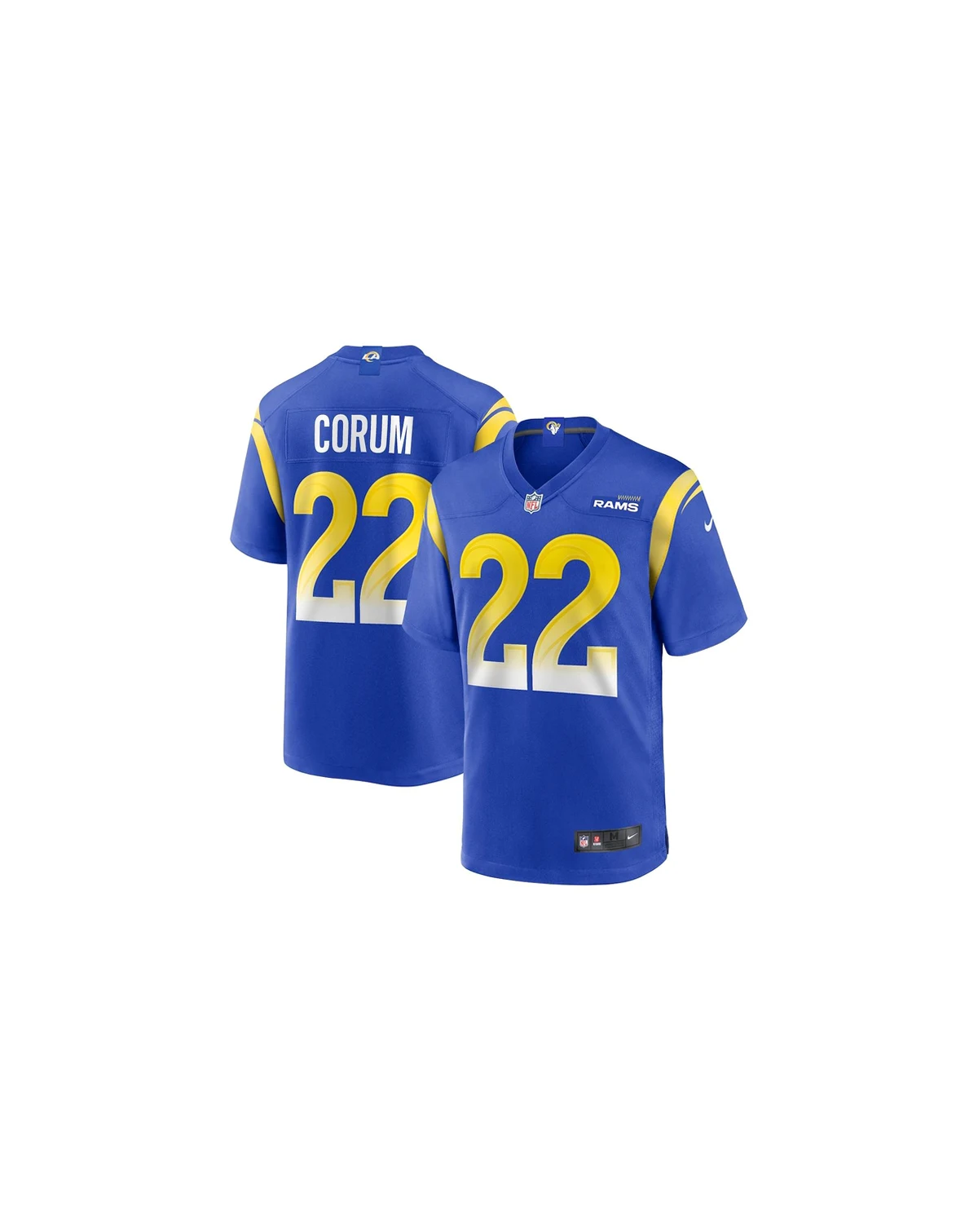 Men's Blake Corum Royal Los Angeles Rams 2024 NFL Draft Game Player Jersey
