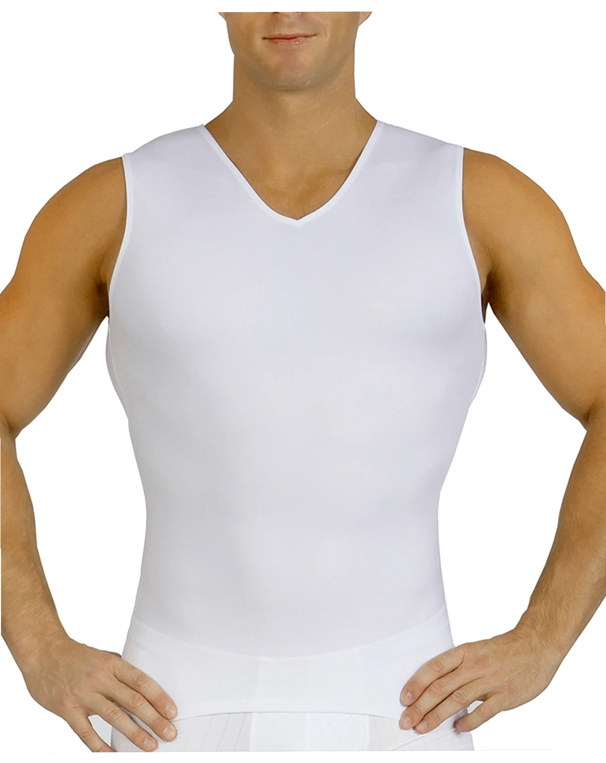 Men's Power Mesh Compression Sleeveless V-Neck Shirt