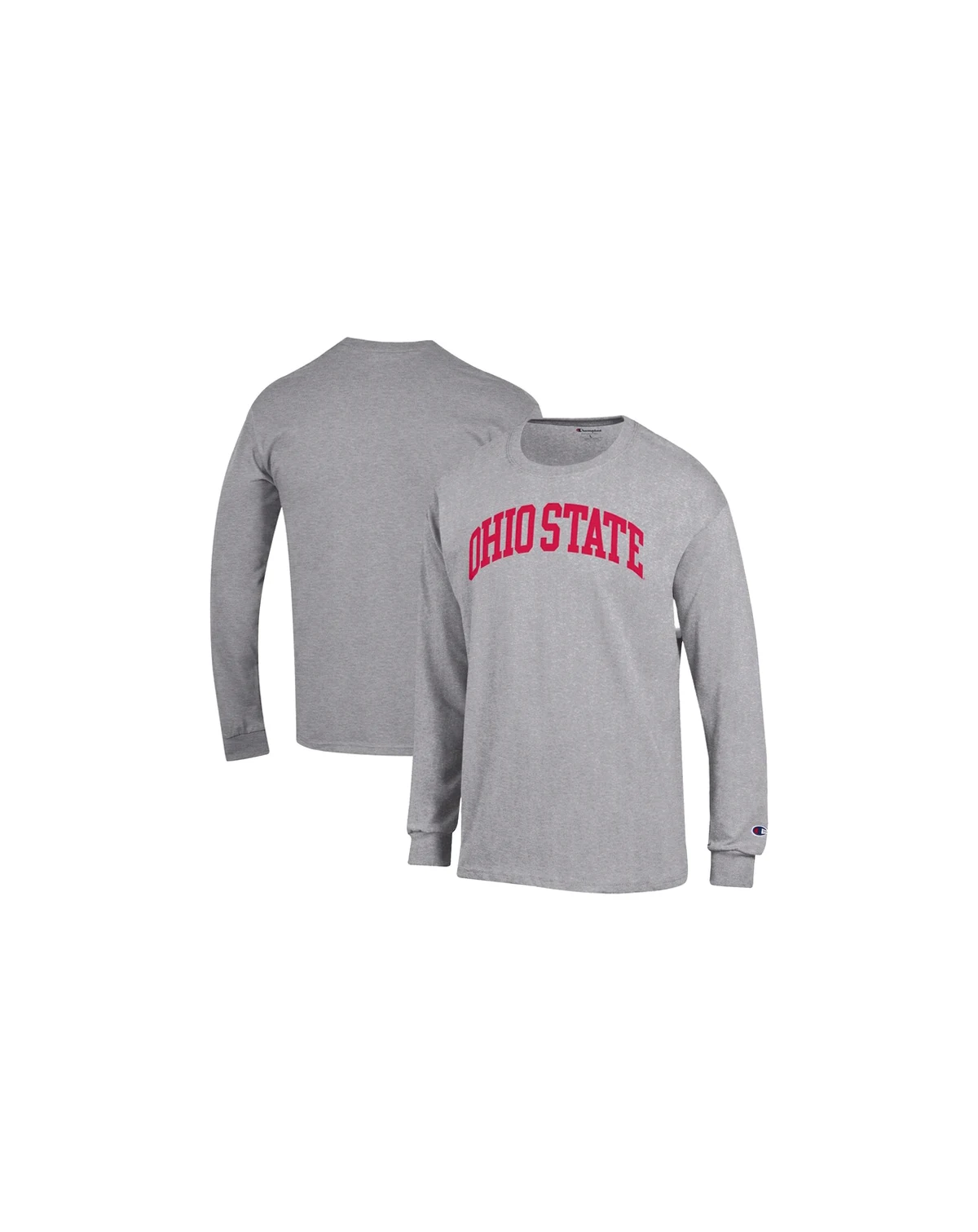 Men's Heather Gray Ohio State Buckeyes Basic Arch Long Sleeve T-Shirt