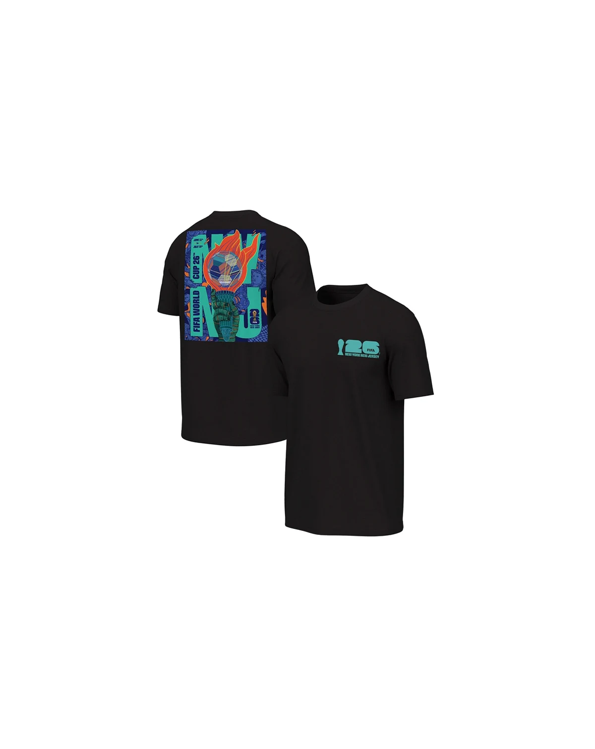 Men's Black 2026 FIFA World Cup New York Host City Poster Graphic T-Shirt