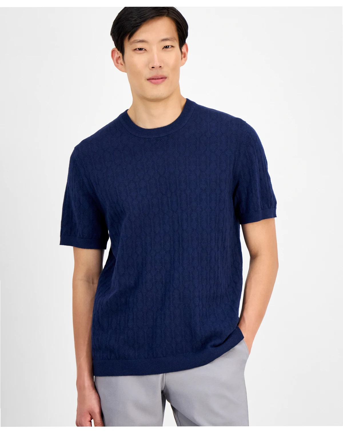 Men's Textured Sweater T-Shirt, Exclusively at Macy's