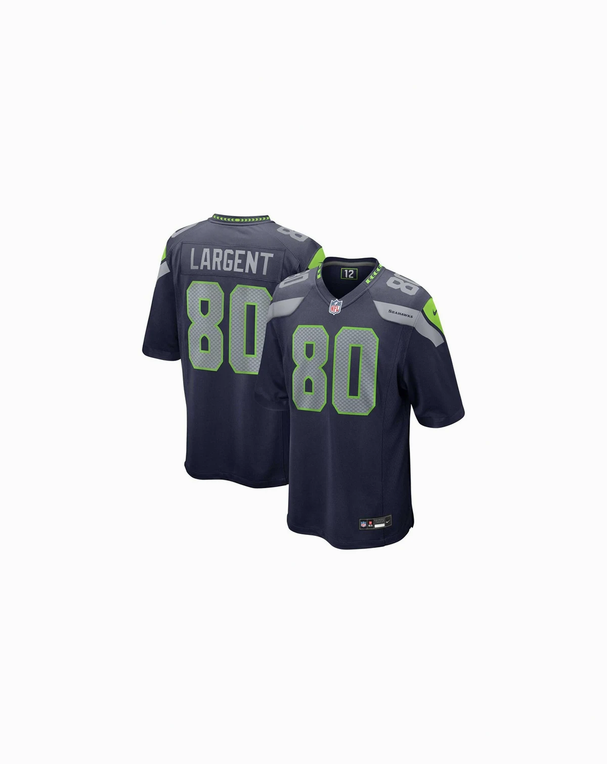 Men's Steve Largent College Navy Seattle Seahawks Retired Player Game Jersey