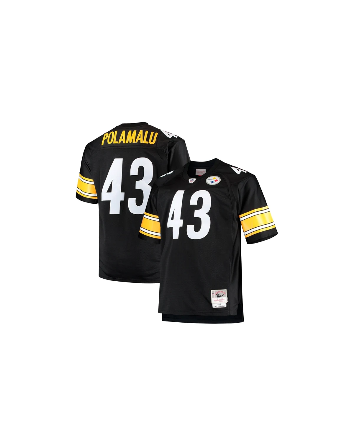 Men's Troy Polamalu Black Pittsburgh Steelers Big and Tall 2005 Retired Player Replica Jersey