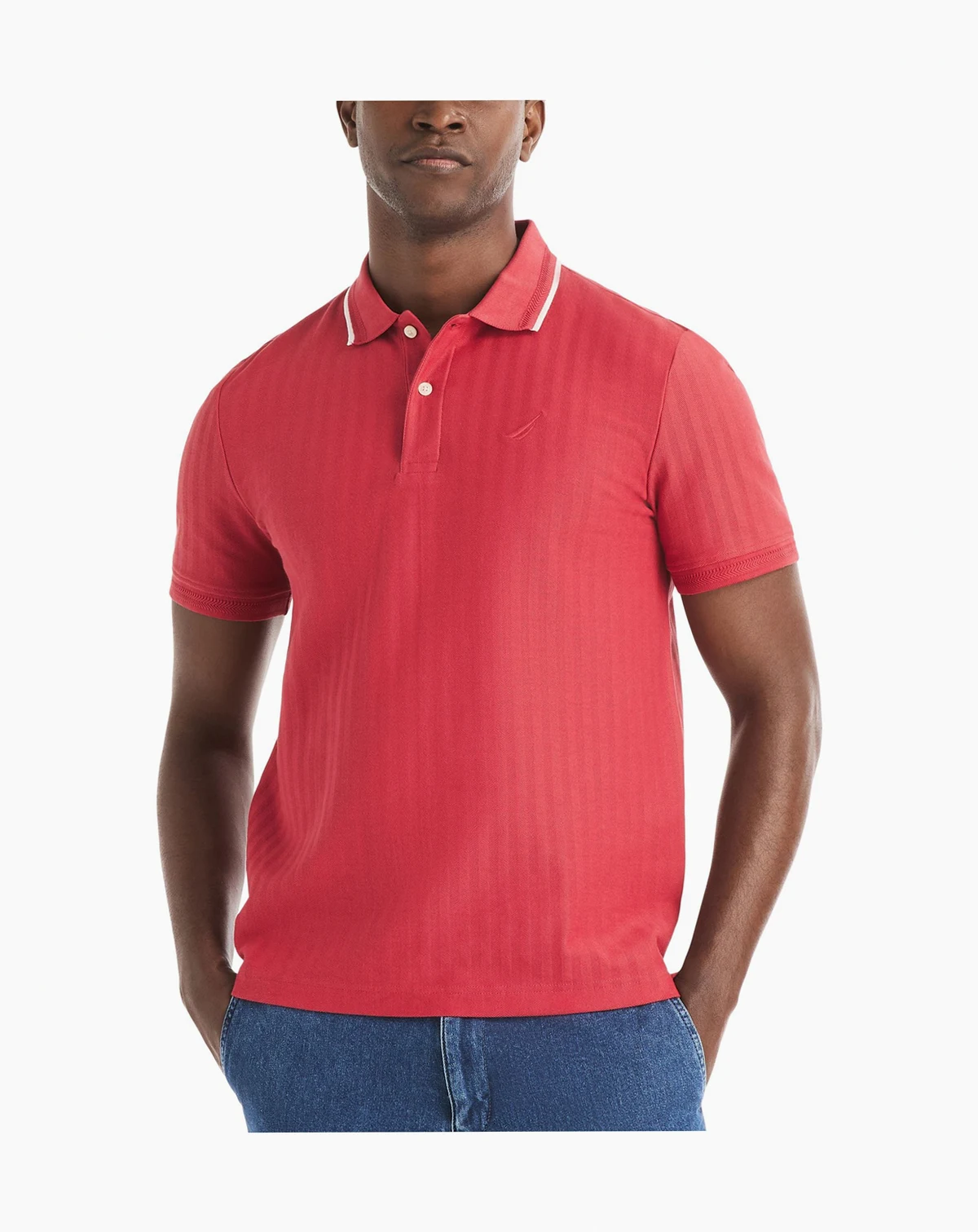 Men's Herringbone Short-Sleeve Polo Shirt