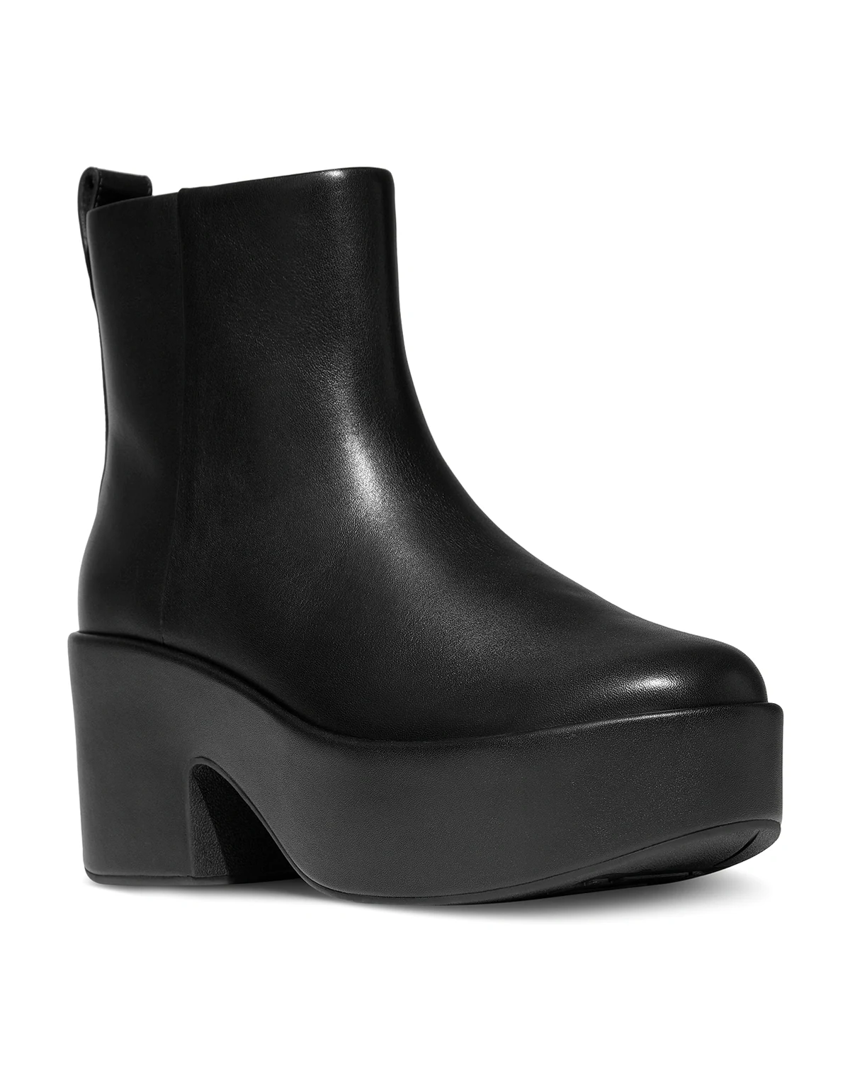 Women's Platform Leather Heeled Ankle Booties