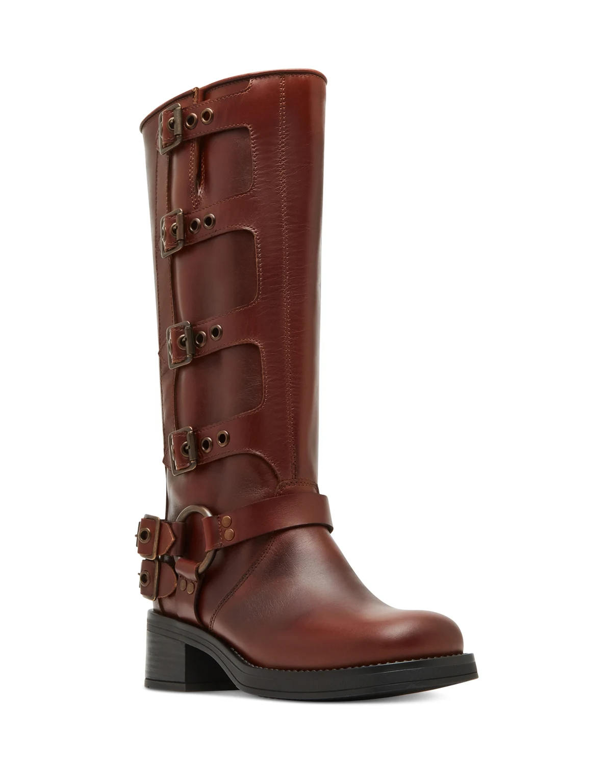 Women's Rocky Knee-High Buckled Moto Boots