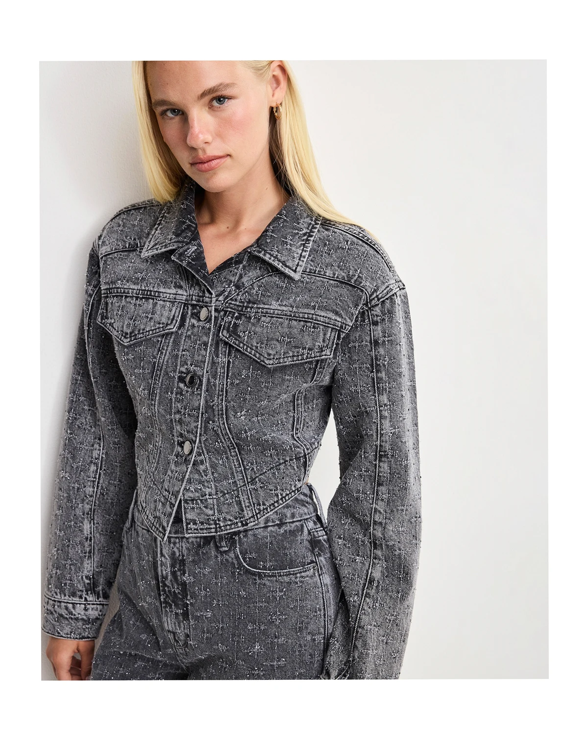 Women's Dolly Joleans Crystal Denim Jacket, Regular & Plus Size