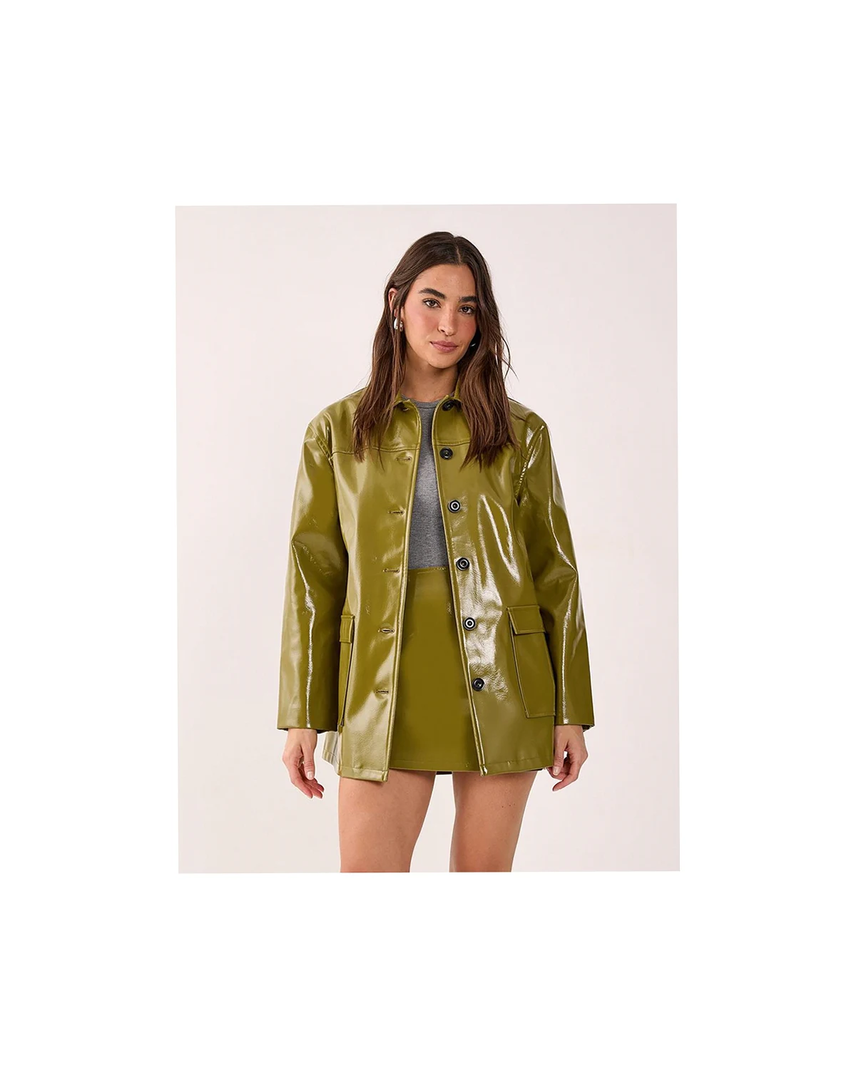 Women's Vinyl High Clean Longline Jacket