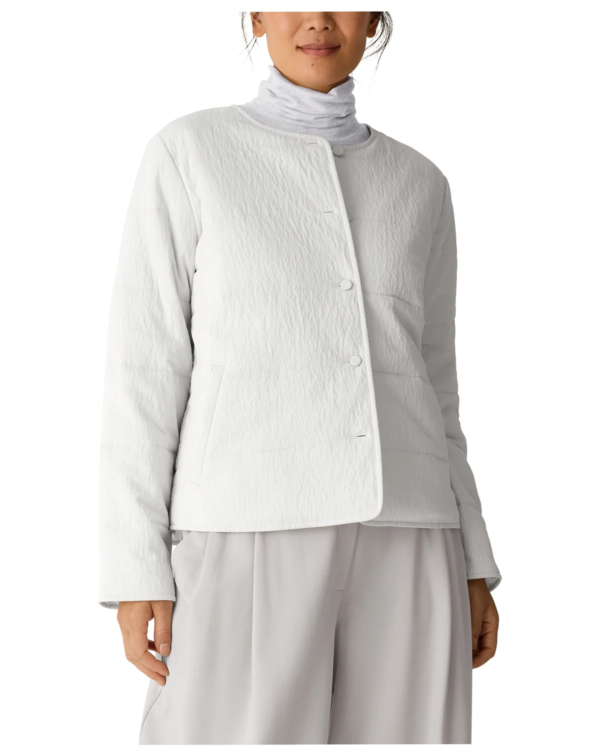 Women's Round Neck Quilted Jacket