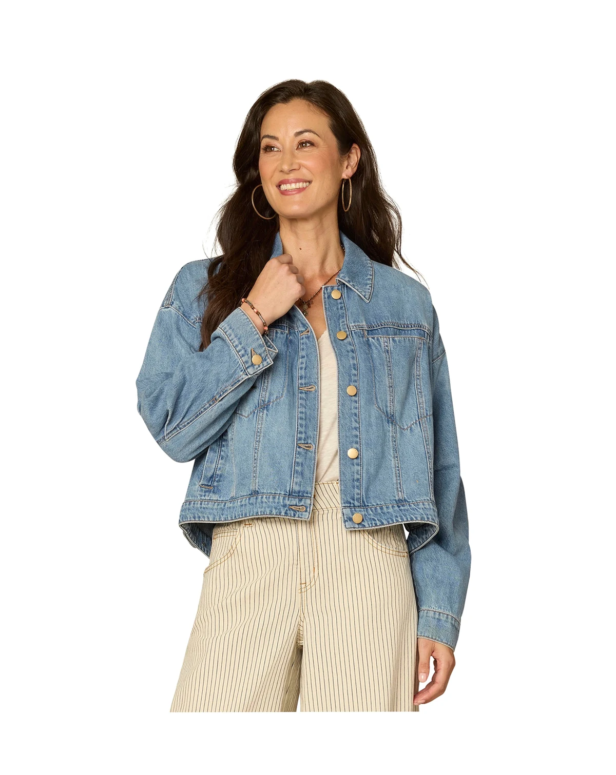 Petite Oversized Barrel Sleeve Collared Jacket