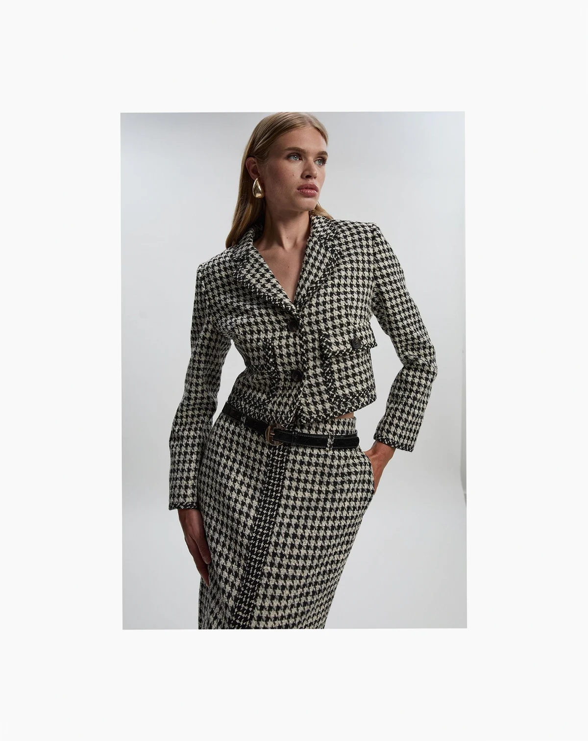 Women's Tweed Cropped Tailored Jacket