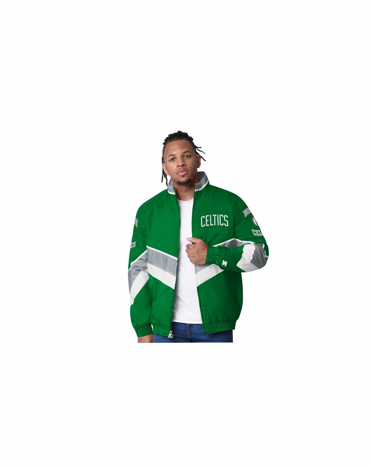 Men's Kelly Green Boston Celtics Captain Oxford Full-Zip Jacket