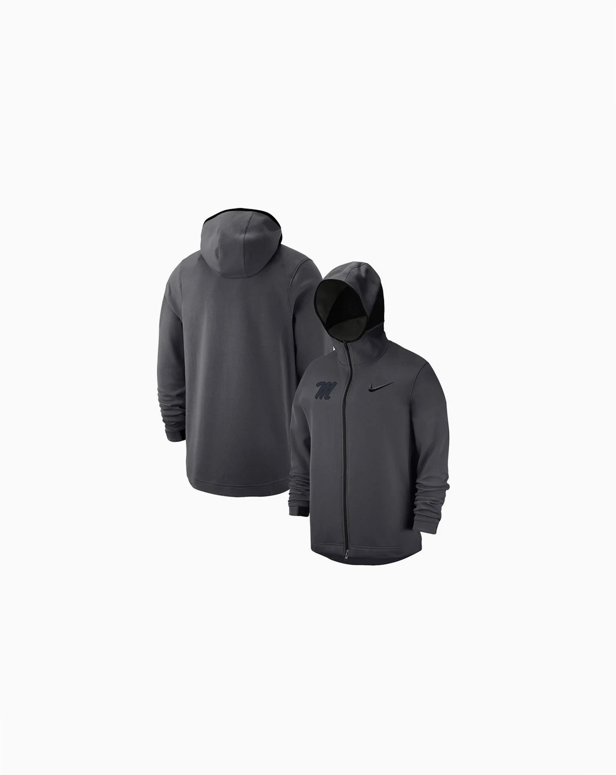 Men's Anthracite Ole Miss Rebels Tonal Showtime Full-Zip Hoodie Jacket