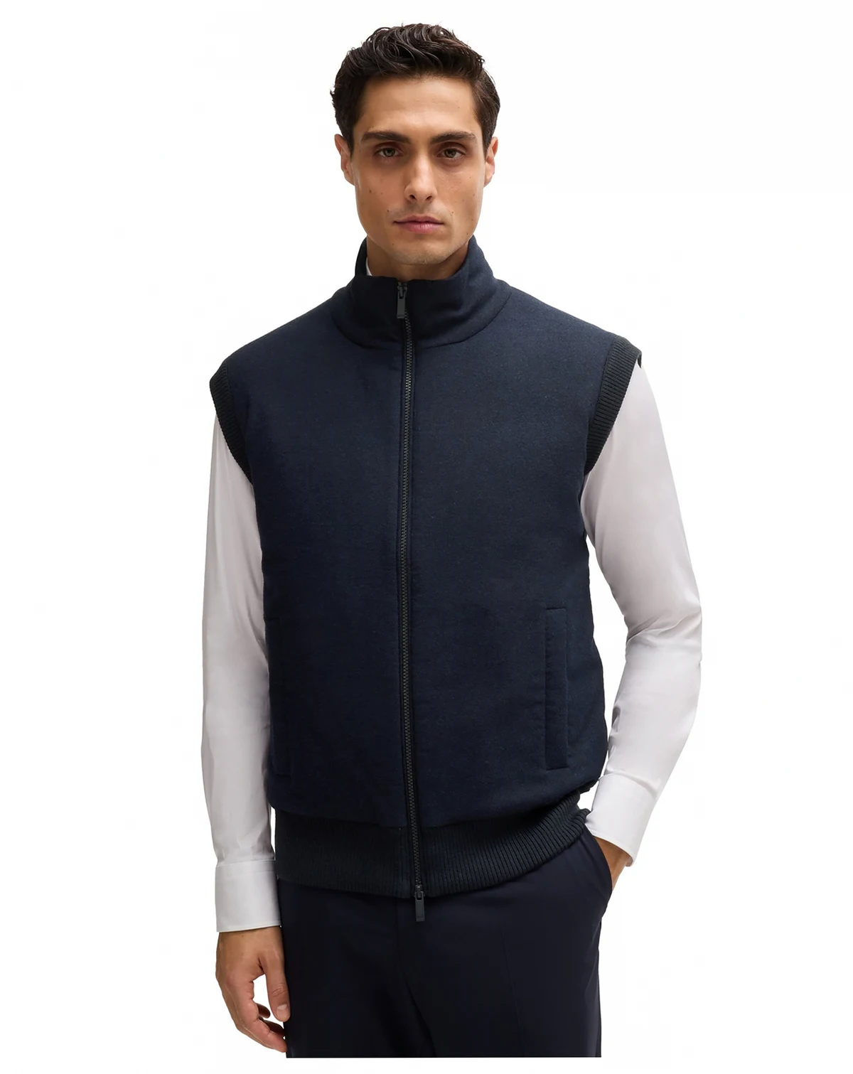 Men's Brushed-Flannel Front Regular-Fit Vest