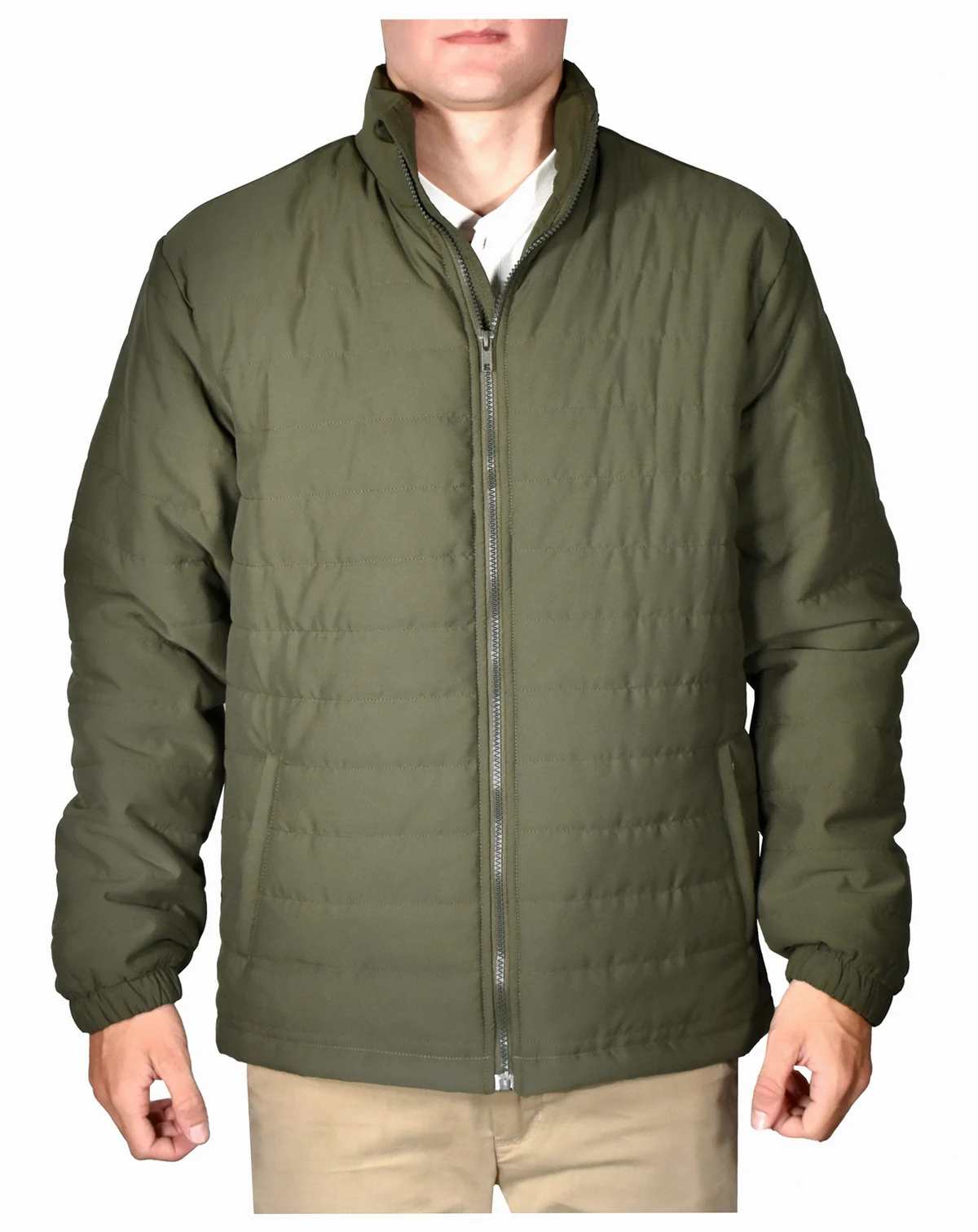 Men's Quilted Full-Zip Stand-Collar Puffy Jacket