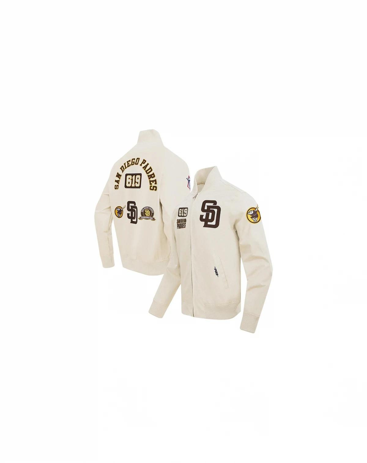 Men's Cream San Diego Padres Area Code Twill Full-Zip Jacket