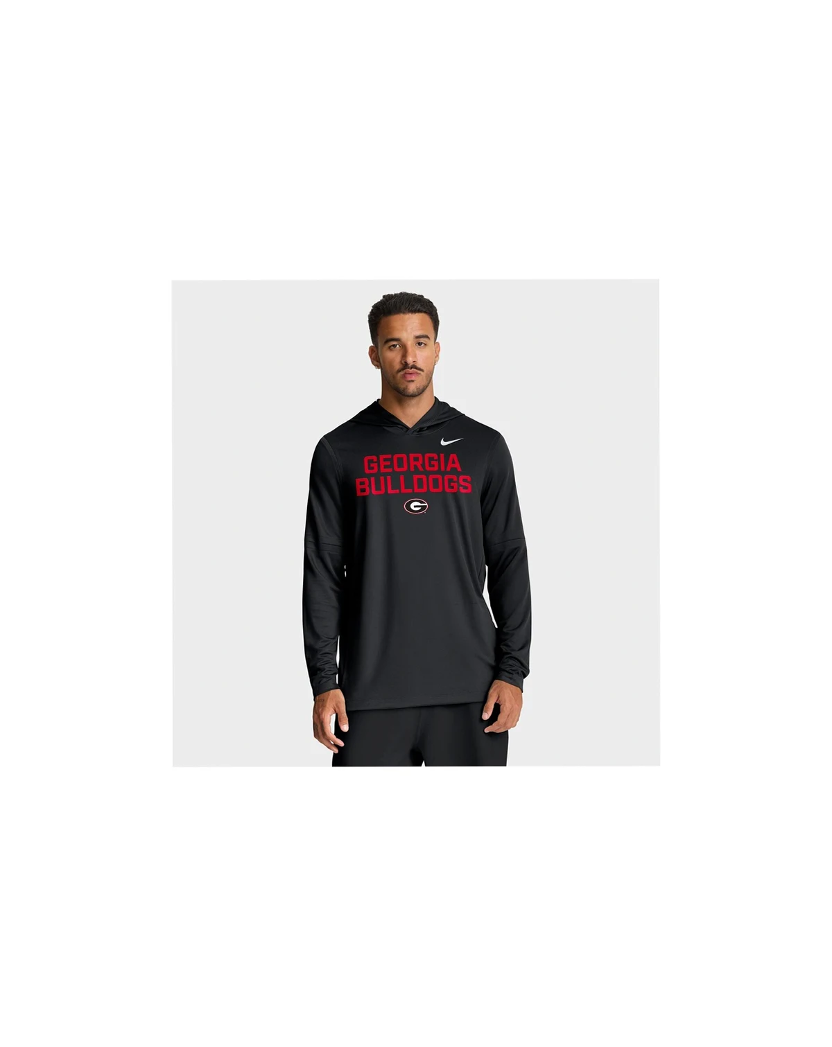 Men's Black Georgia Bulldogs 2025 Sideline Performance Long Sleeve Hoodie T-Shirt