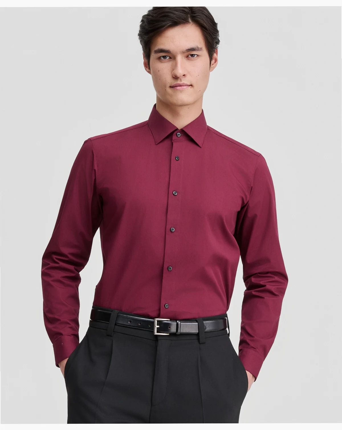 Men's Modern-Fit Solid Poplin Dress Shirt