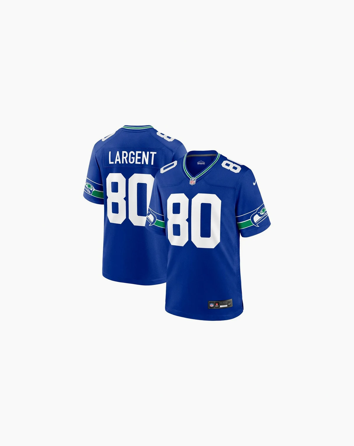 Men's Steve Largent Royal Seattle Seahawks Throwback Retired Player Game Jersey