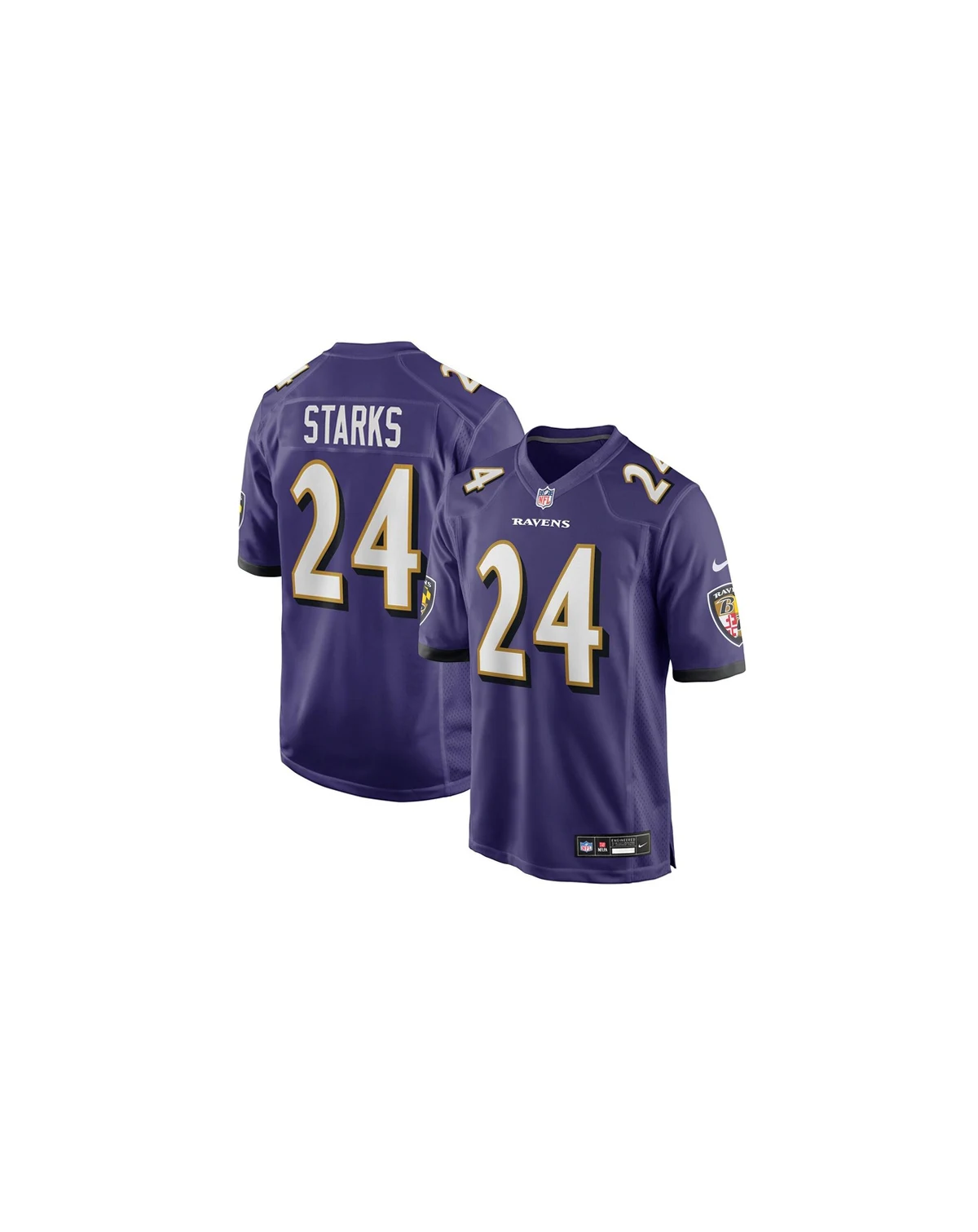 Men's Malaki Starks Purple Baltimore Ravens 2025 NFL Draft First Round Pick Game Jersey